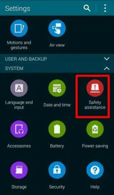 Samsung Safety assistance android App screenshot 2